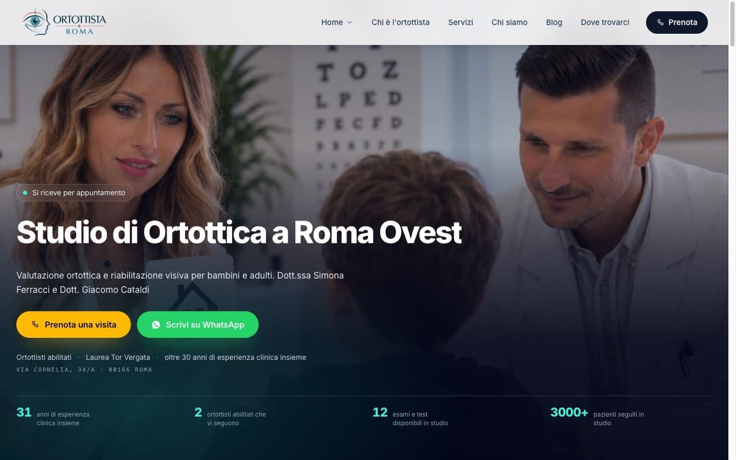 La home page di Ortottista Roma